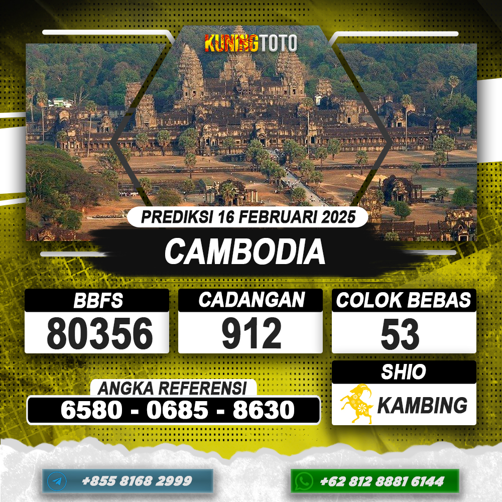 PREDIKSI CAMBODIA 16 FEB 2025 | PREDIKSI TOGEL KUNINGTOTO