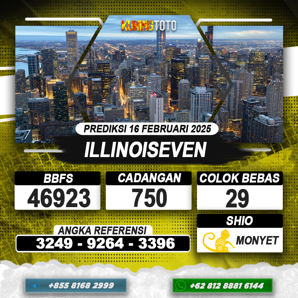 PREDIKSI ILLINOISEVEN 16 FEB 2025 | PREDIKSI TOGEL KUNINGTOTO