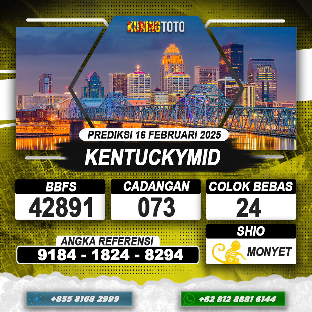 PREDIKSI KENTUCKYMID 16 FEB 2025 | PREDIKSI TOGEL KUNINGTOTO