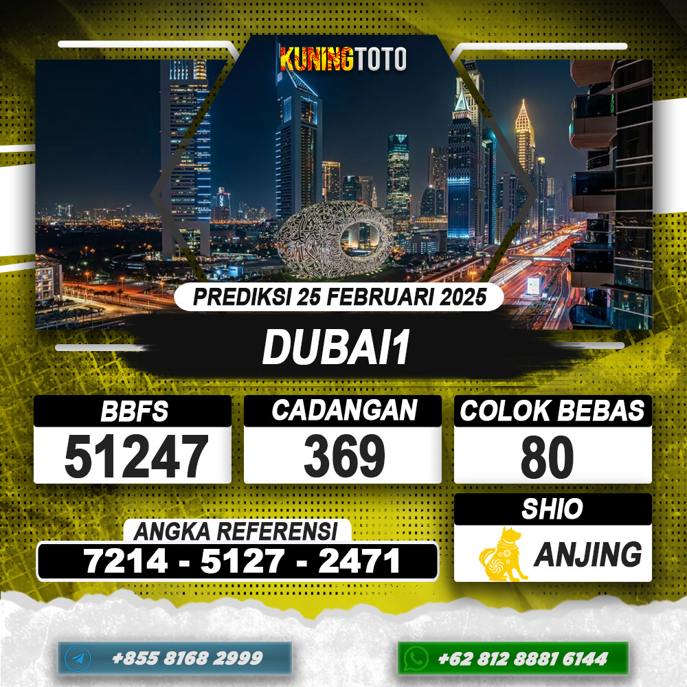 PREDIKSI DUBAI1 25 FEB 2025 | PREDIKSI TOGEL KUNINGTOTO
