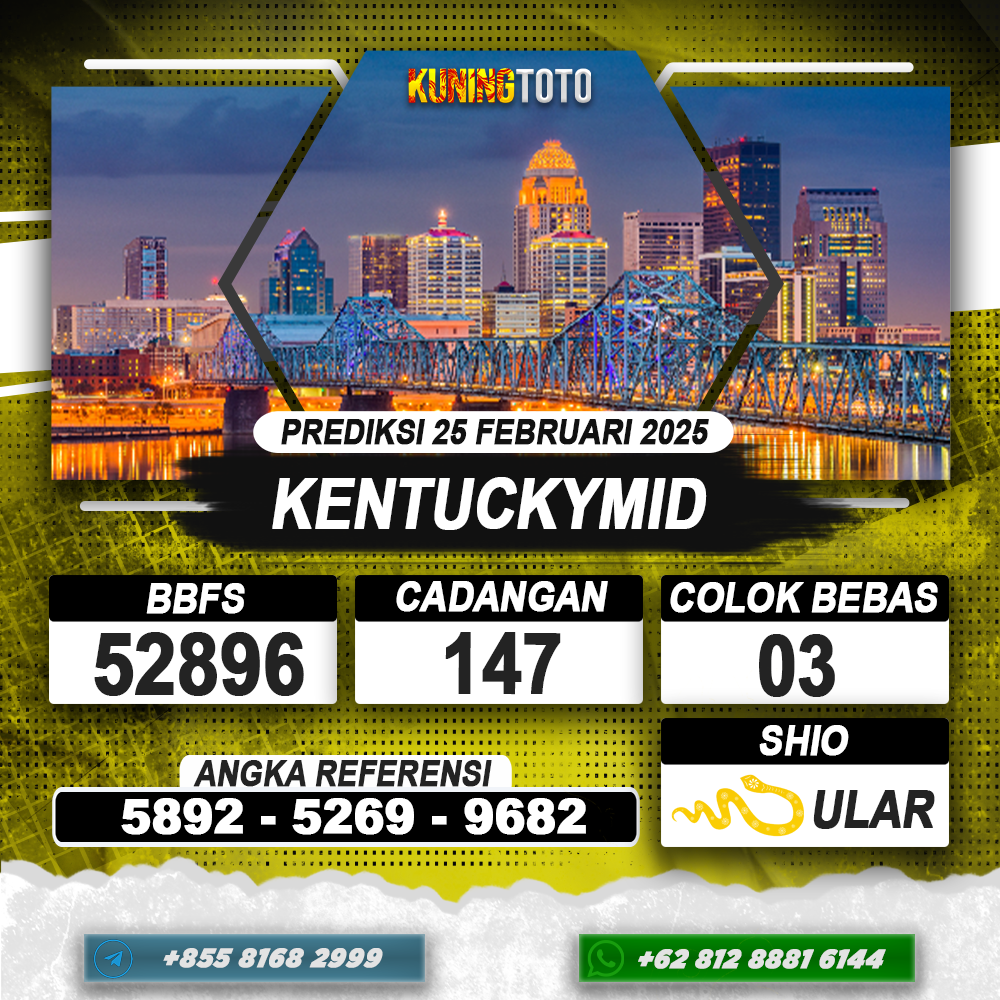 PREDIKSI KENTUCKYMID 25 FEB 2025 | PREDIKSI TOGEL KUNINGTOTO