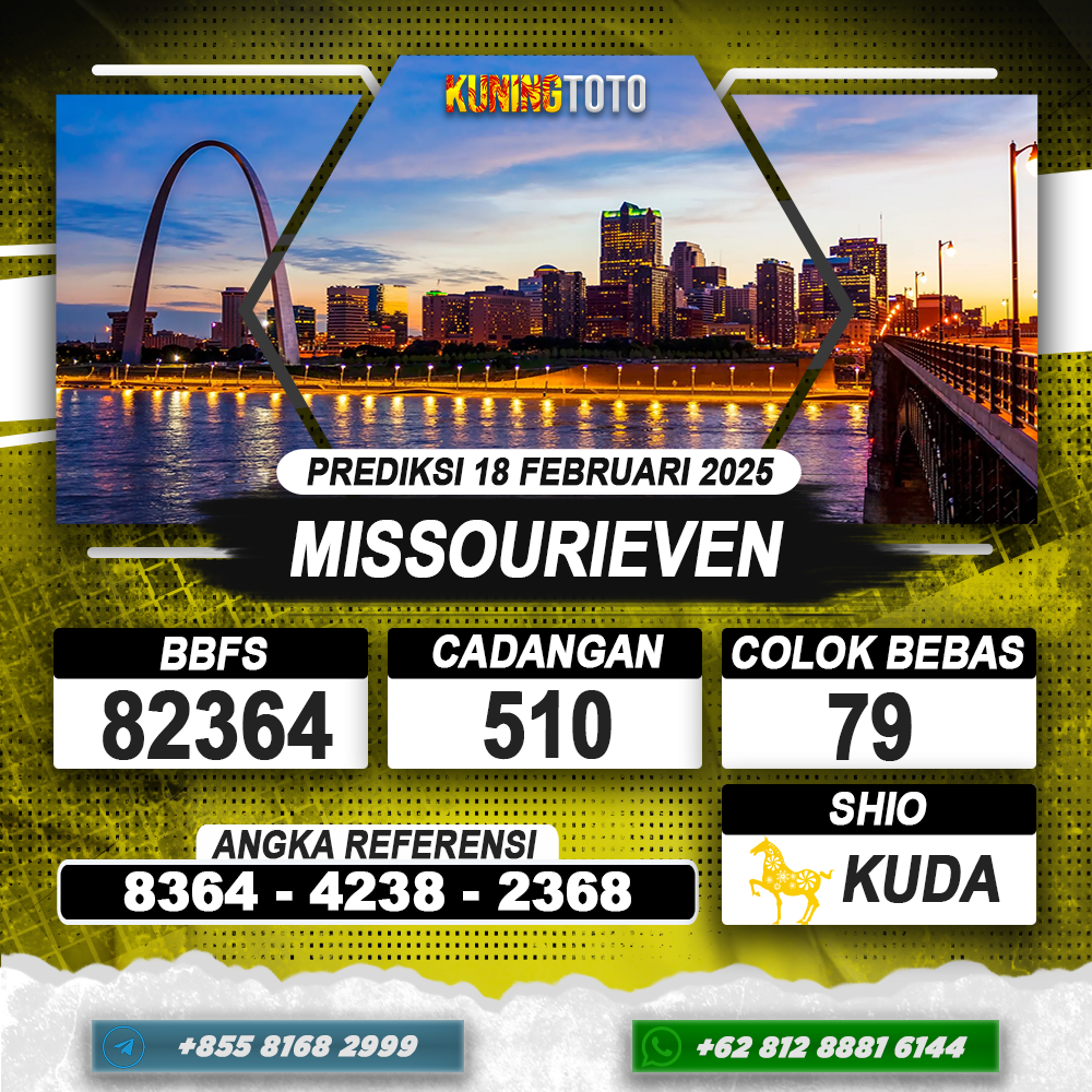 PREDIKSI MISSOURIEVEN 18 FEB 2025 | PREDIKSI TOGEL KUNINGTOTO