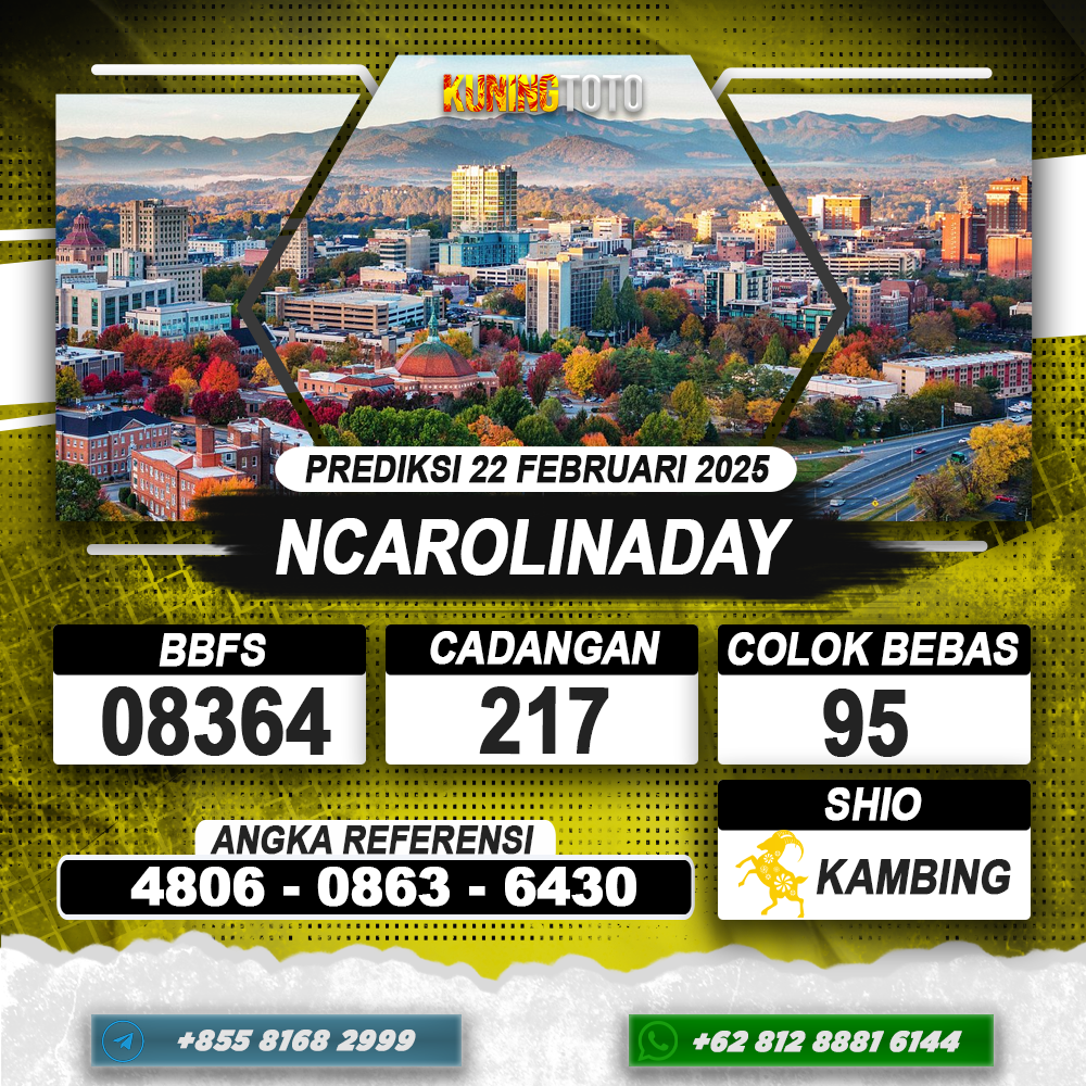 PREDIKSI NCAROLINADAY 22 FEB 2025 | PREDIKSI TOGEL KUNINGTOTO