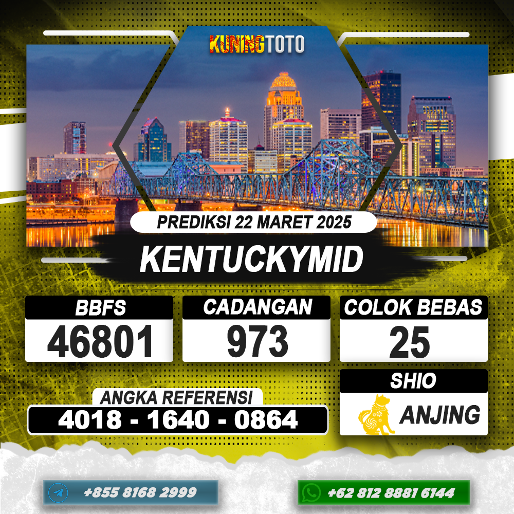 PREDIKSI KENTUCKYMID 22 MAR 2025 | PREDIKSI TOGEL KUNINGTOTO