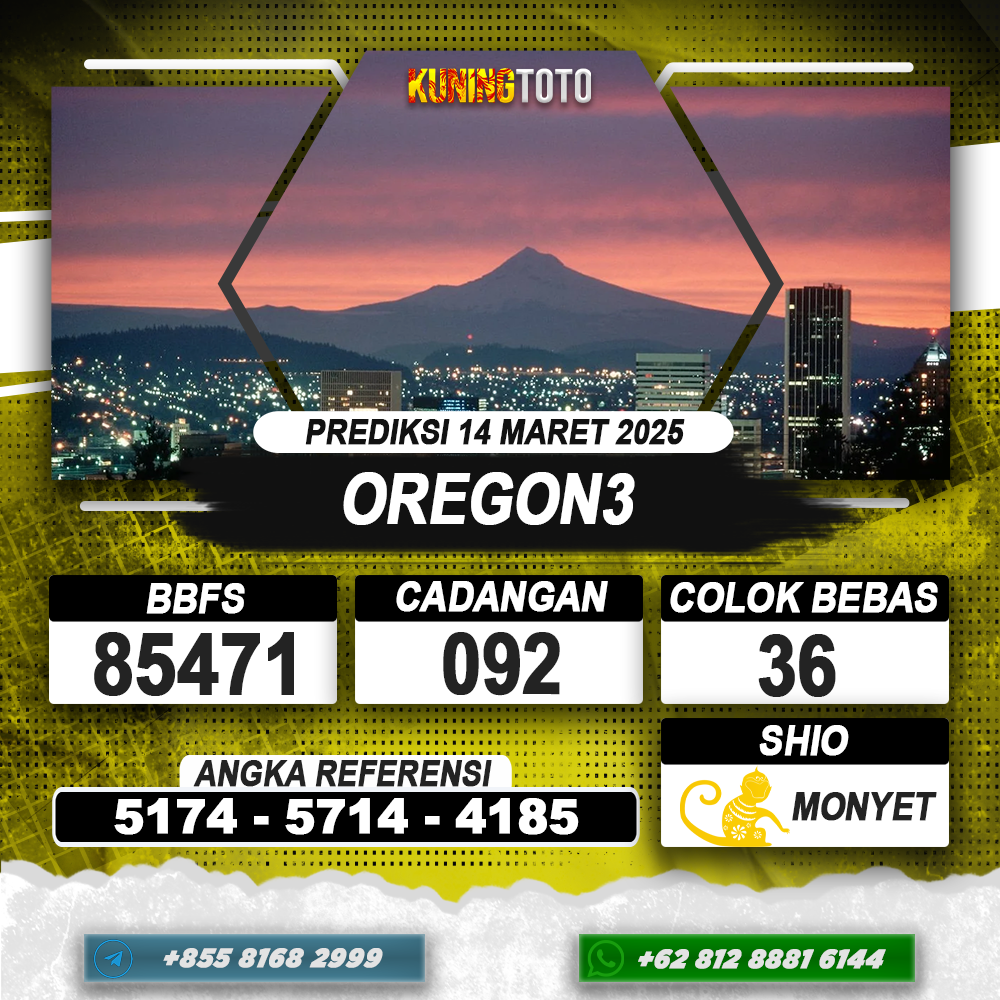PREDIKSI OREGON3 14 MAR 2025 | PREDIKSI TOGEL KUNINGTOTO