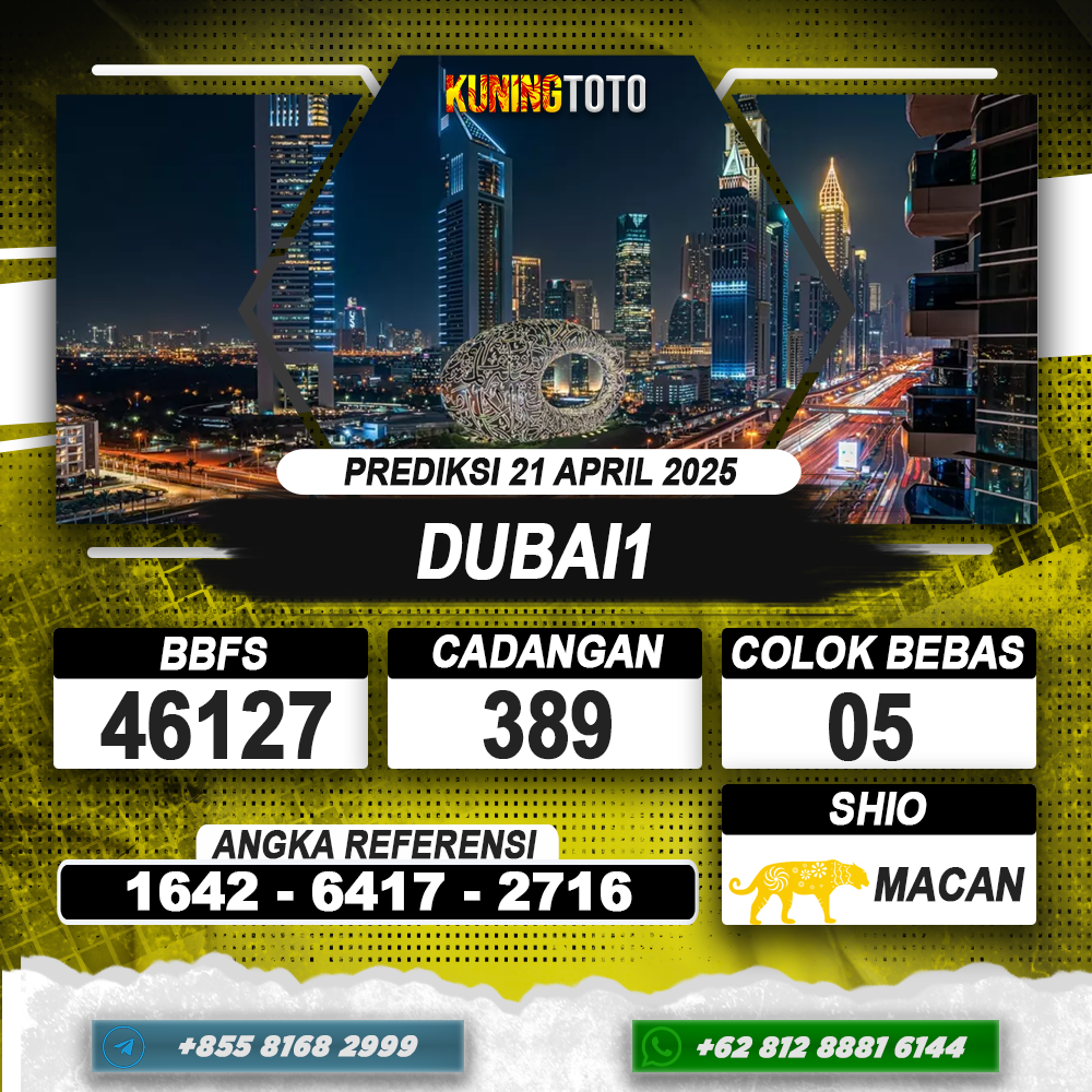 PREDIKSI DUBAI1 21 APRIL 2025 | PREDIKSI TOGEL KUNINGTOTO