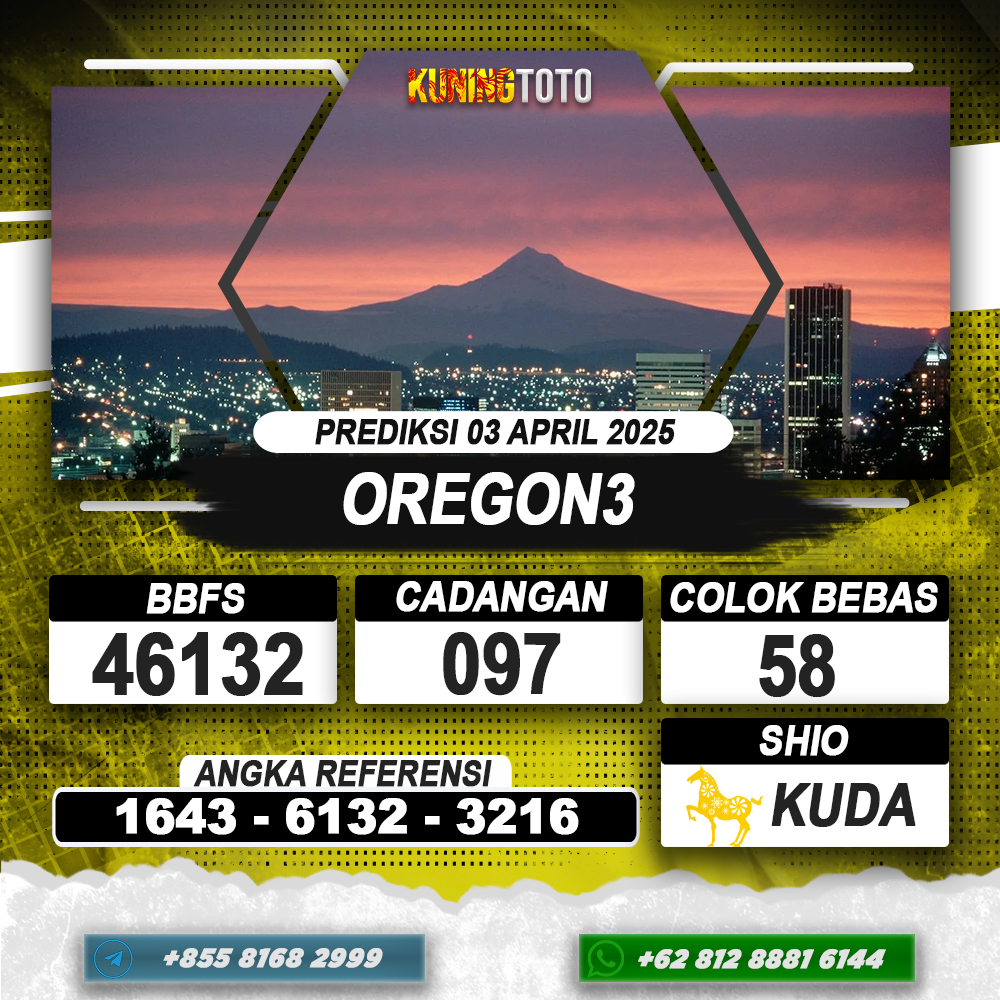 PREDIKSI OREGON3 03 APRIL 2025 | PREDIKSI TOGEL KUNINGTOTO