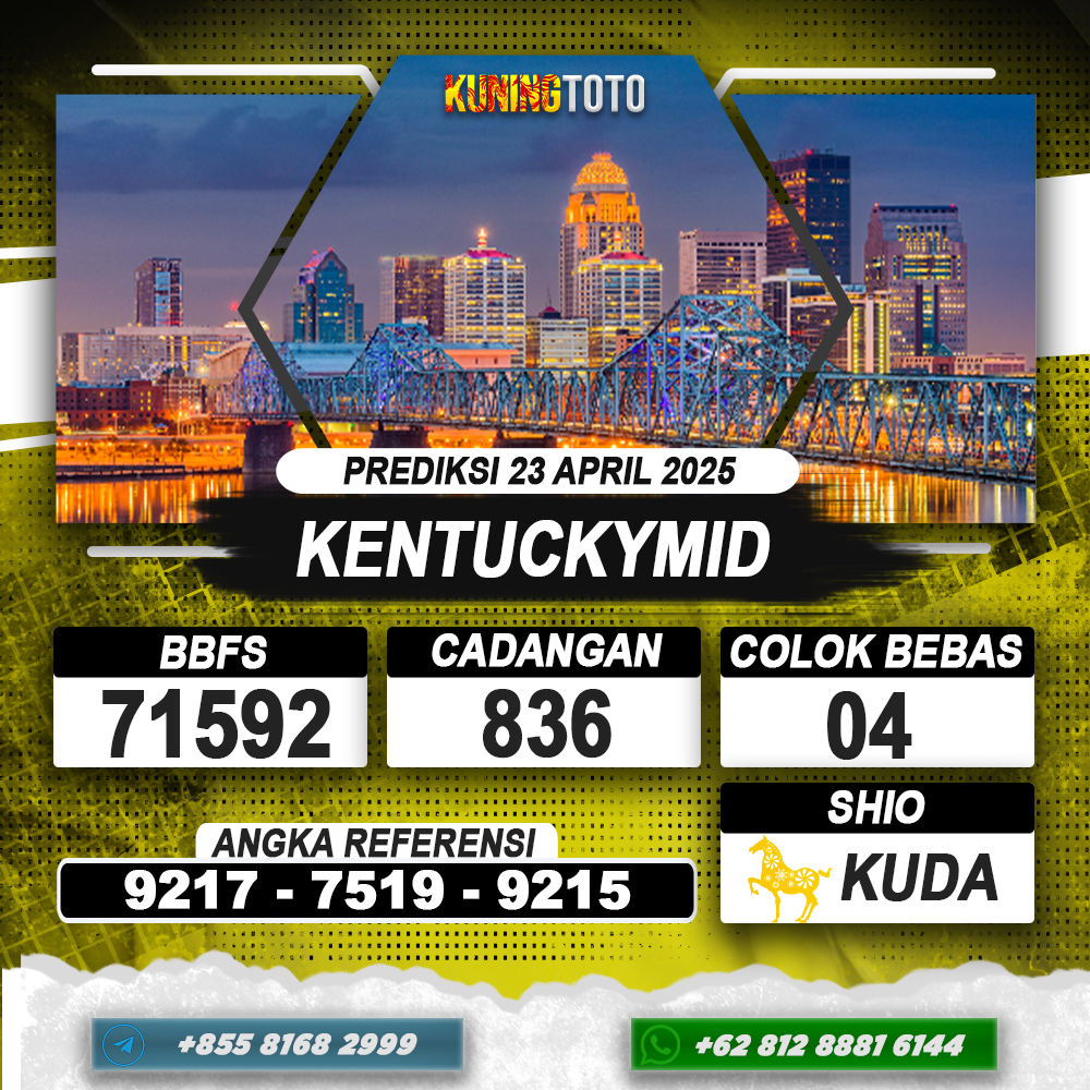 PREDIKSI KENTUCKYMID 23 APRIL 2025 | PREDIKSI TOGEL KUNINGTOTO