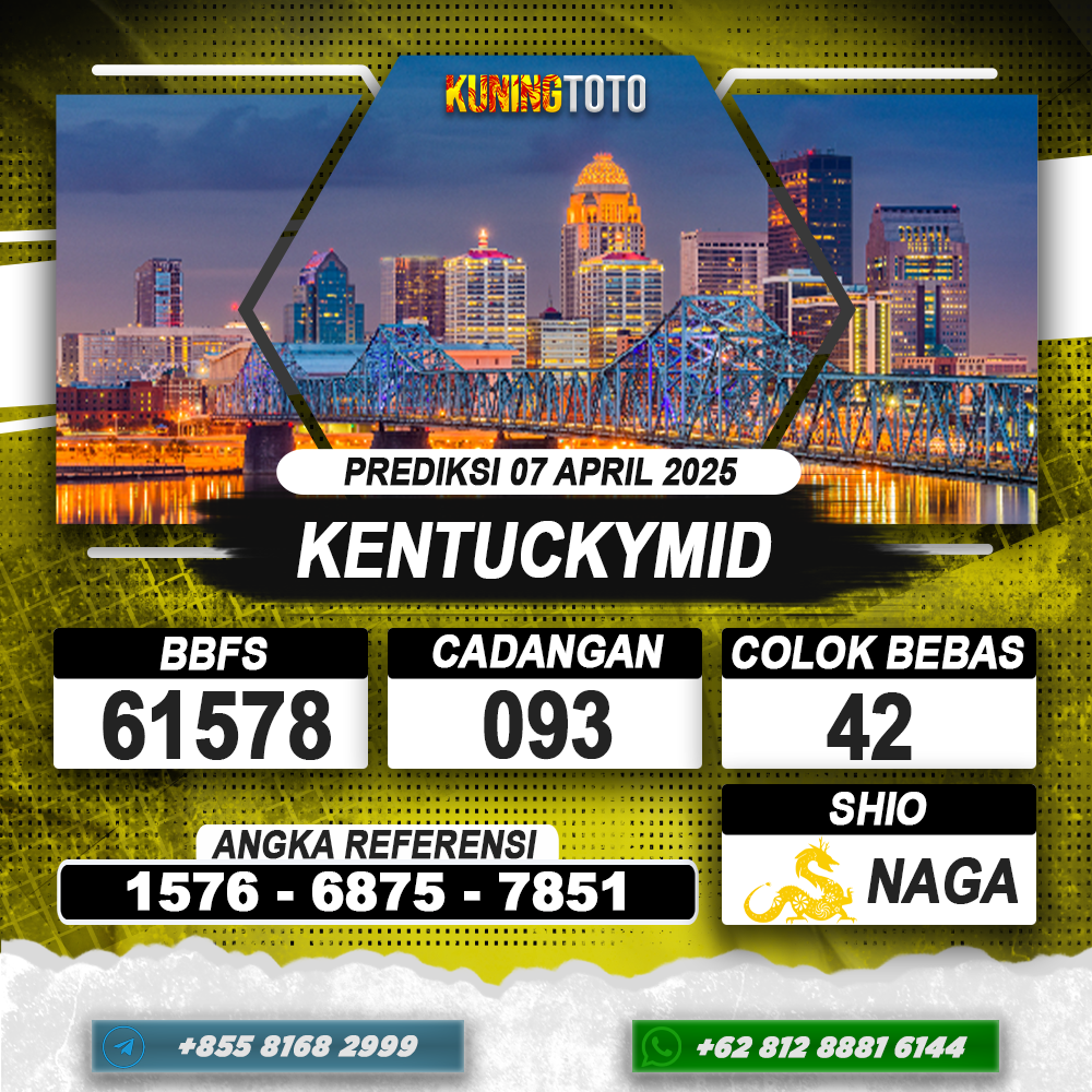 PREDIKSI KENTUCKYMID 07 APRIL 2025 | PREDIKSI TOGEL KUNINGTOTO
