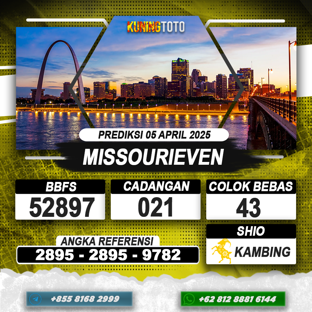 PREDIKSI MISSOURIEVEN 05 APRIL 2025 | PREDIKSI TOGEL KUNINGTOTO