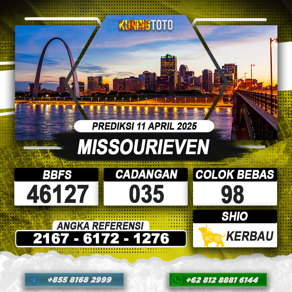 PREDIKSI MISSOURIEVEN 11 APRIL 2025 | PREDIKSI TOGEL KUNINGTOTO