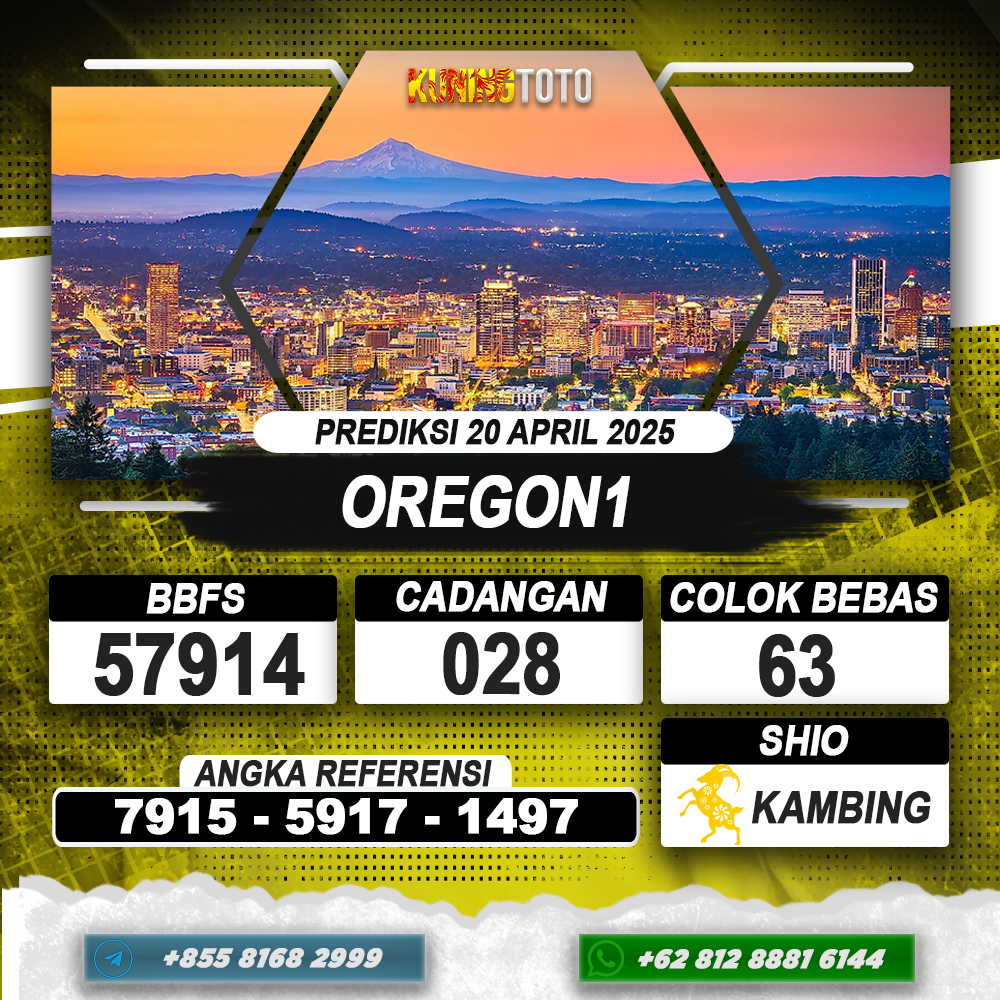 PREDIKSI OREGON1 20 APRIL 2025 | PREDIKSI TOGEL KUNINGTOTO