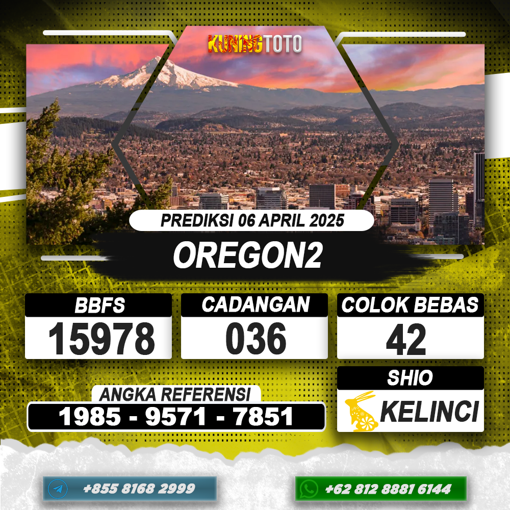 PREDIKSI OREGON2 06 APRIL 2025 | PREDIKSI TOGEL KUNINGTOTO