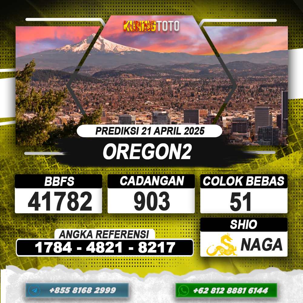 PREDIKSI OREGON2 21 APRIL 2025 | PREDIKSI TOGEL KUNINGTOTO