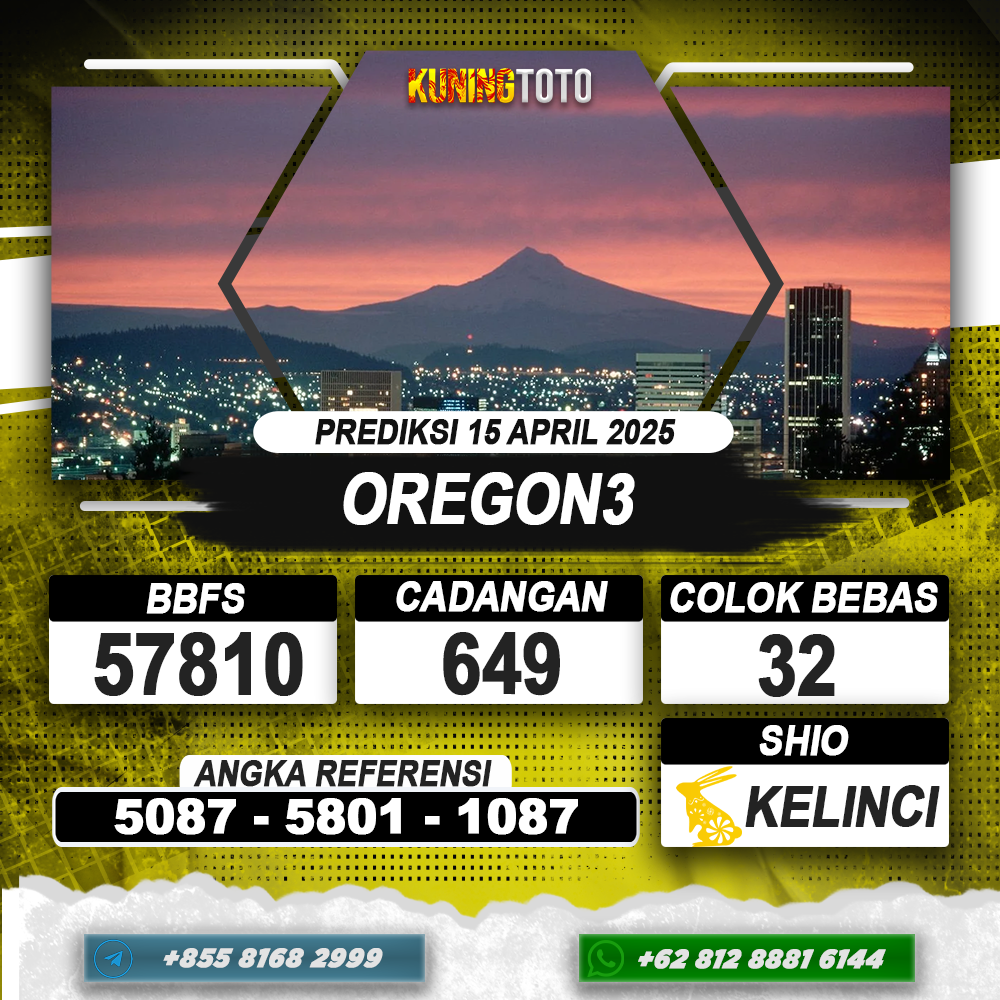 PREDIKSI OREGON3 15 APRIL 2025 | PREDIKSI TOGEL KUNINGTOTO