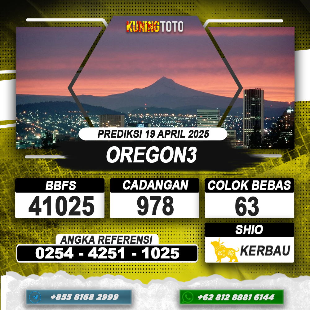 PREDIKSI OREGON3 19 APRIL 2025 | PREDIKSI TOGEL KUNINGTOTO