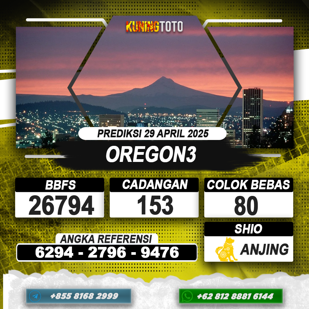 PREDIKSI OREGON3 29 APRIL 2025 | PREDIKSI TOGEL KUNINGTOTO