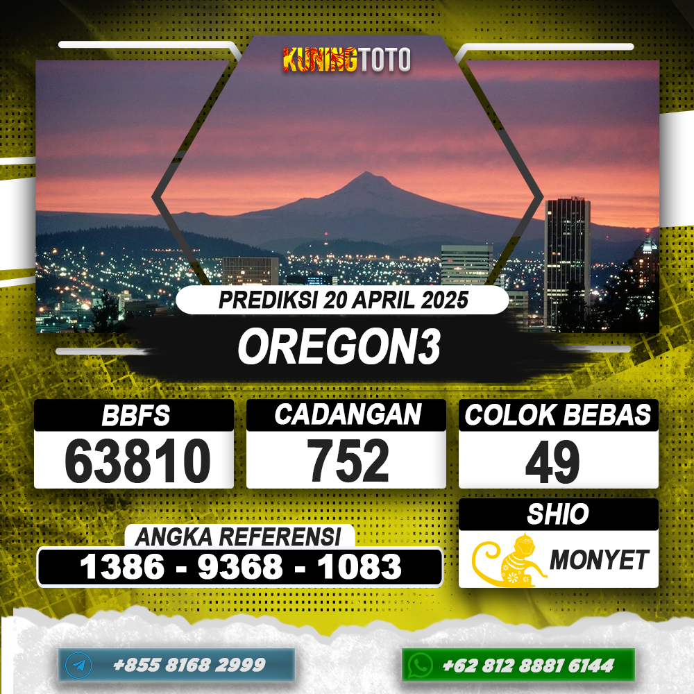 PREDIKSI OREGON3 20 APRIL 2025 | PREDIKSI TOGEL KUNINGTOTO