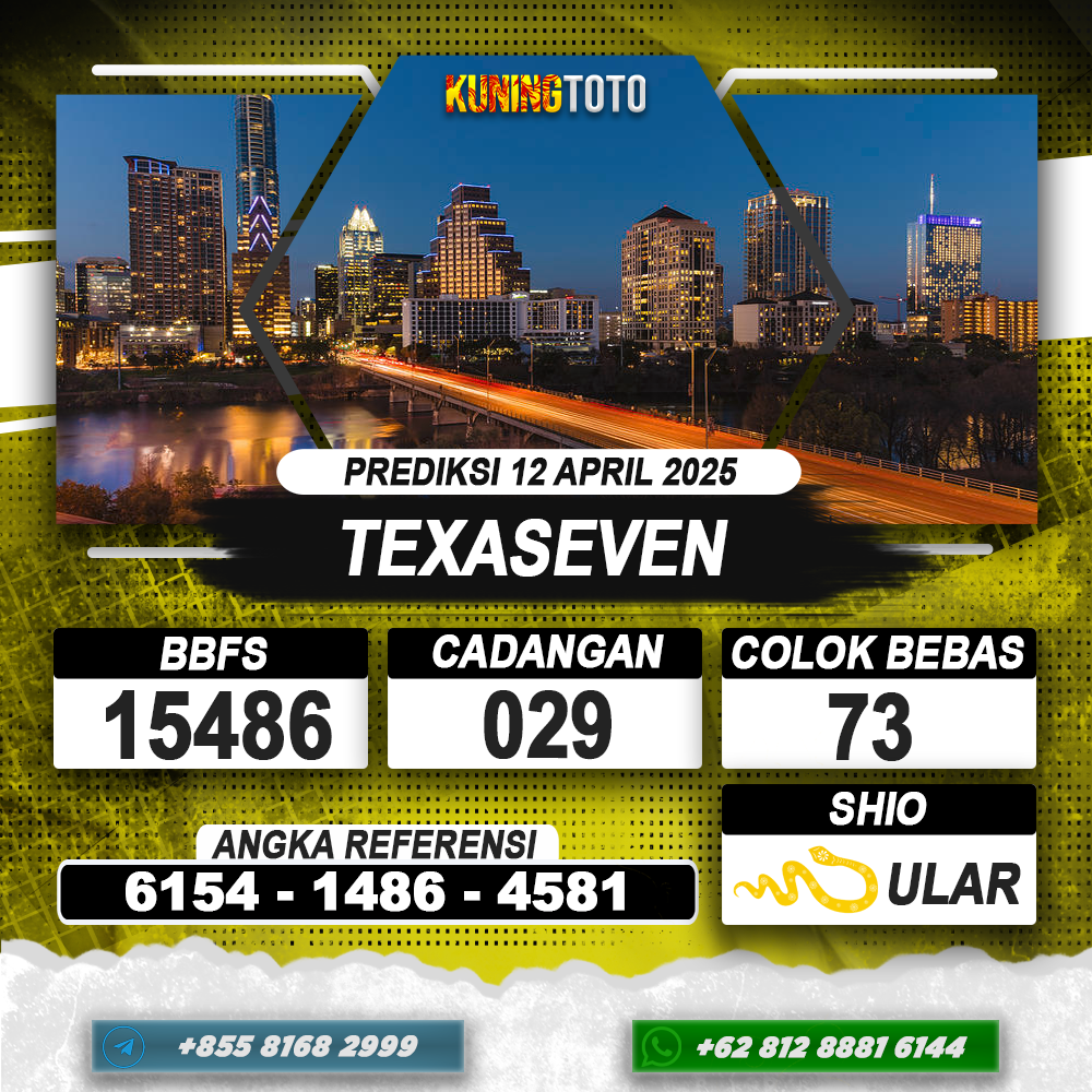 PREDIKSI TEXASEVEN 12 APRIL 2025 | PREDIKSI TOGEL KUNINGTOTO