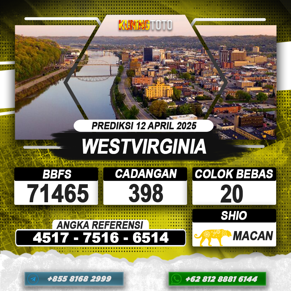PREDIKSI WESTVIRGINIA 12 APRIL 2025 | PREDIKSI TOGEL KUNINGTOTO