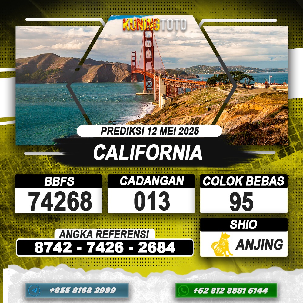PREDIKSI CALIFORNIA 12 MEI 2025 | PREDIKSI TOGEL KUNINGTOTO