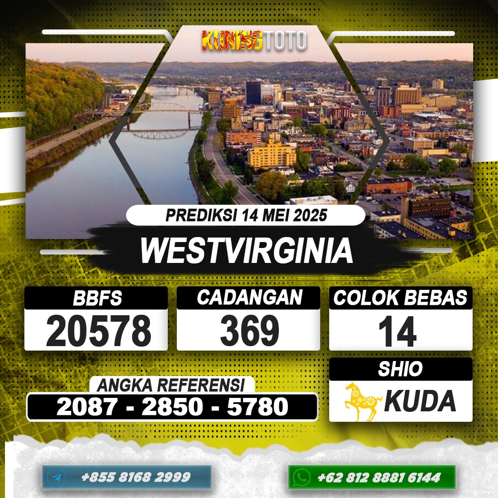 PREDIKSI WESTVIRGINIA 14 MEI 2025 | PREDIKSI TOGEL KUNINGTOTO