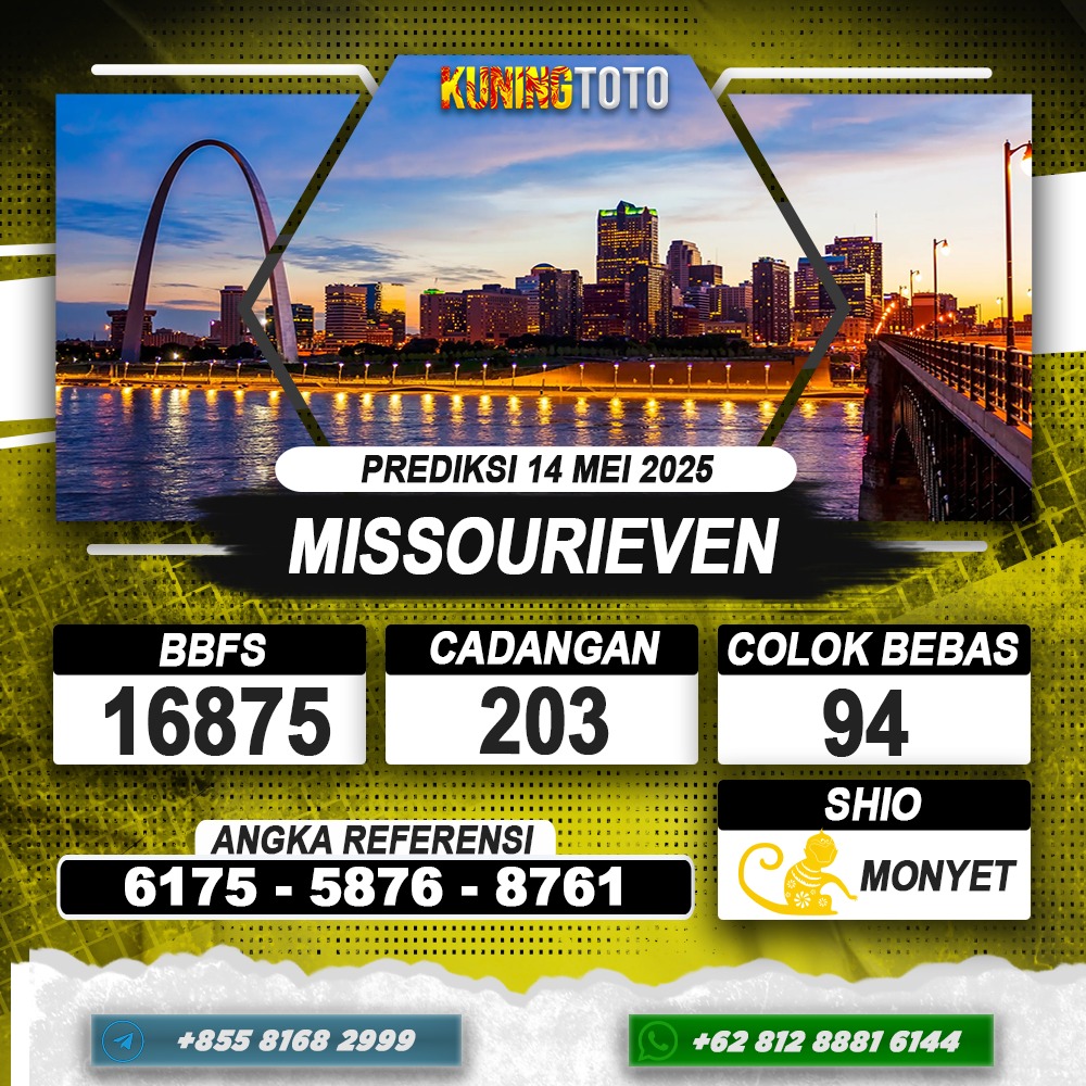 PREDIKSI MISSOURIEVEN 14 MEI 2025 | PREDIKSI TOGEL KUNINGTOTO