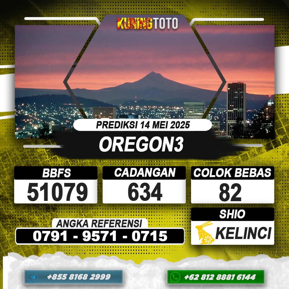 PREDIKSI OREGON3 14 MEI 2025 | PREDIKSI TOGEL KUNINGTOTO