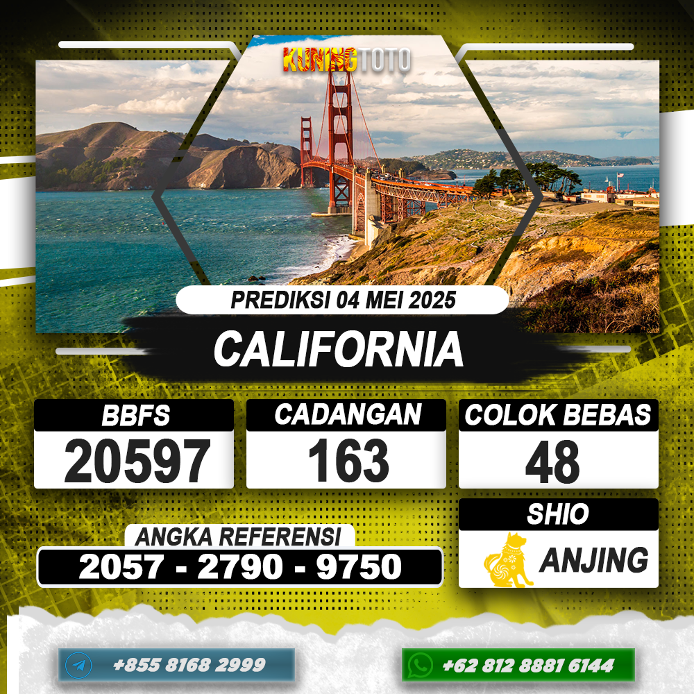 PREDIKSI CALIFORNIA 04 MEI 2025 | PREDIKSI TOGEL KUNINGTOTO