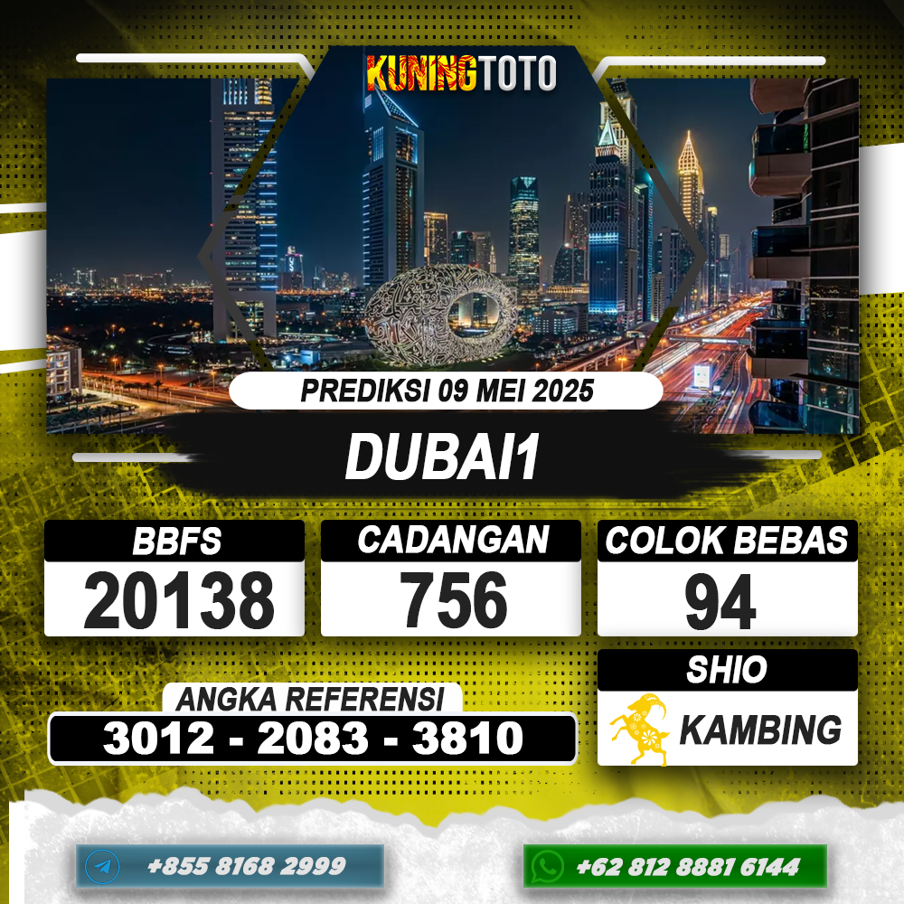 PREDIKSI DUBAI1 09 MEI 2025 | PREDIKSI TOGEL KUNINGTOTO