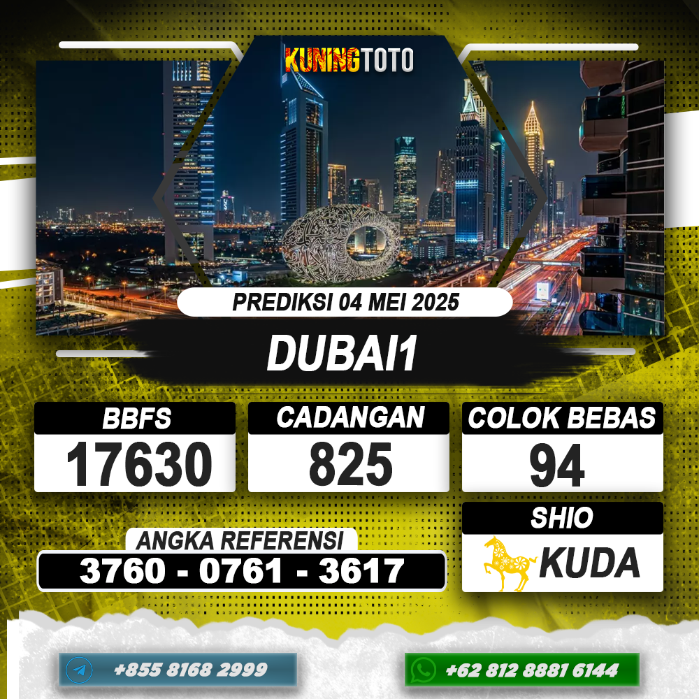 PREDIKSI DUBAI1 04 MEI 2025 | PREDIKSI TOGEL KUNINGTOTO