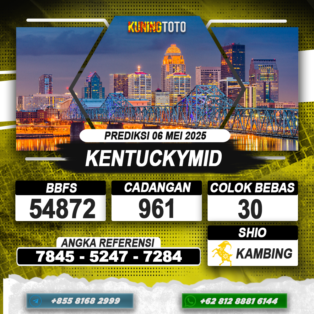 PREDIKSI KENTUCKYMID 06 MEI 2025 | PREDIKSI TOGEL KUNINGTOTO