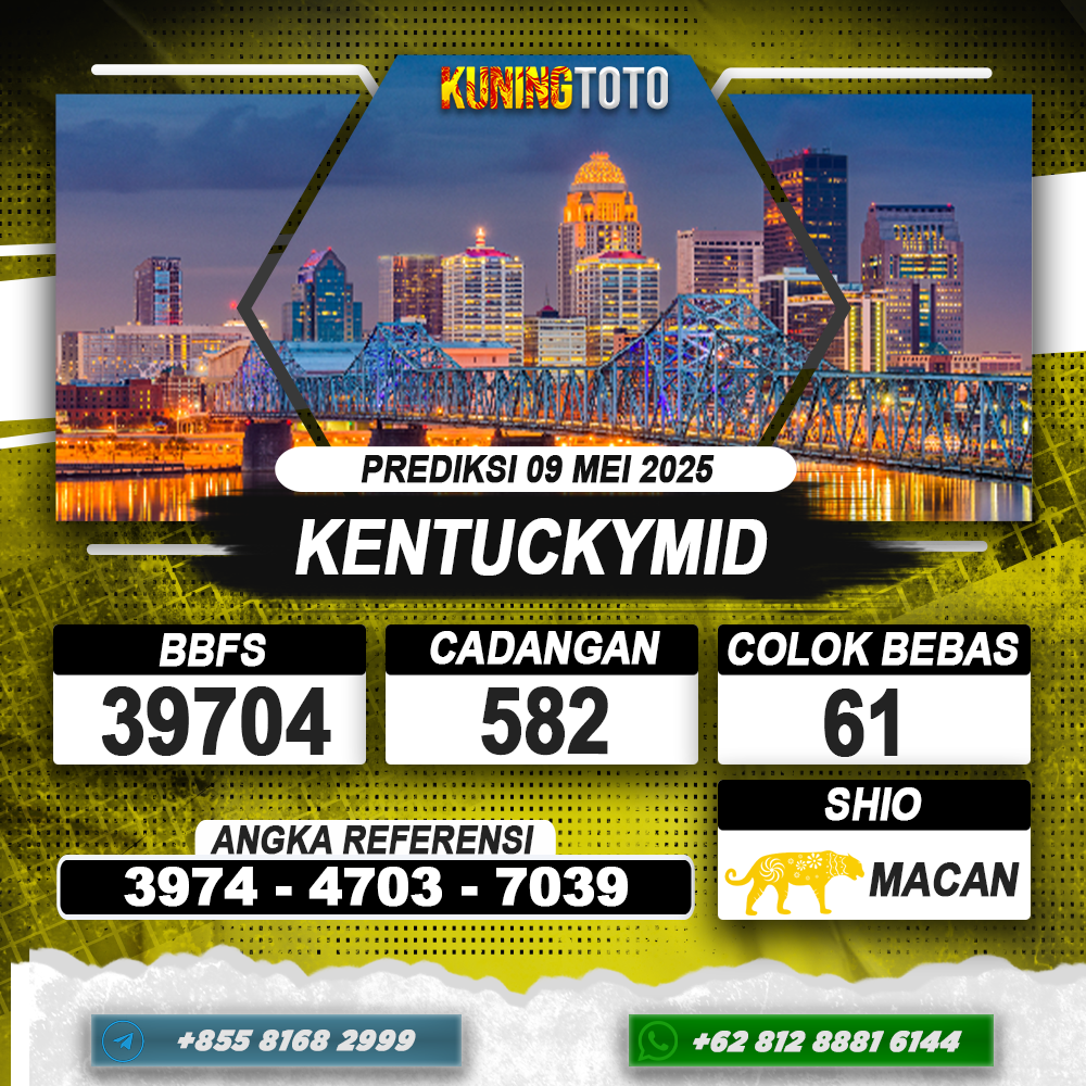 PREDIKSI KENTUCKYMID 09 MEI 2025 | PREDIKSI TOGEL KUNINGTOTO