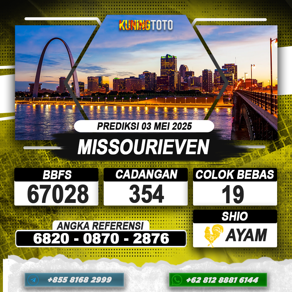 PREDIKSI MISSOURIEVEN 03 MEI 2025 | PREDIKSI TOGEL KUNINGTOTO