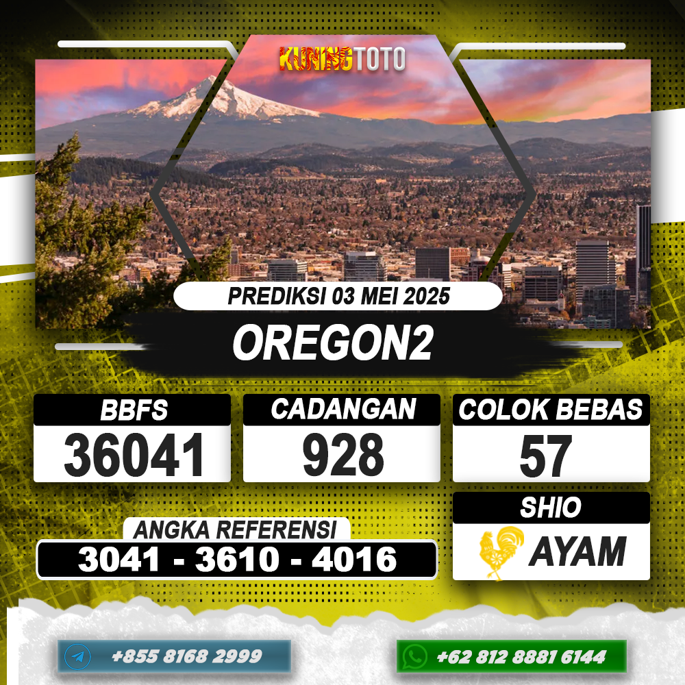 PREDIKSI OREGON2 03 MEI 2025 | PREDIKSI TOGEL KUNINGTOTO
