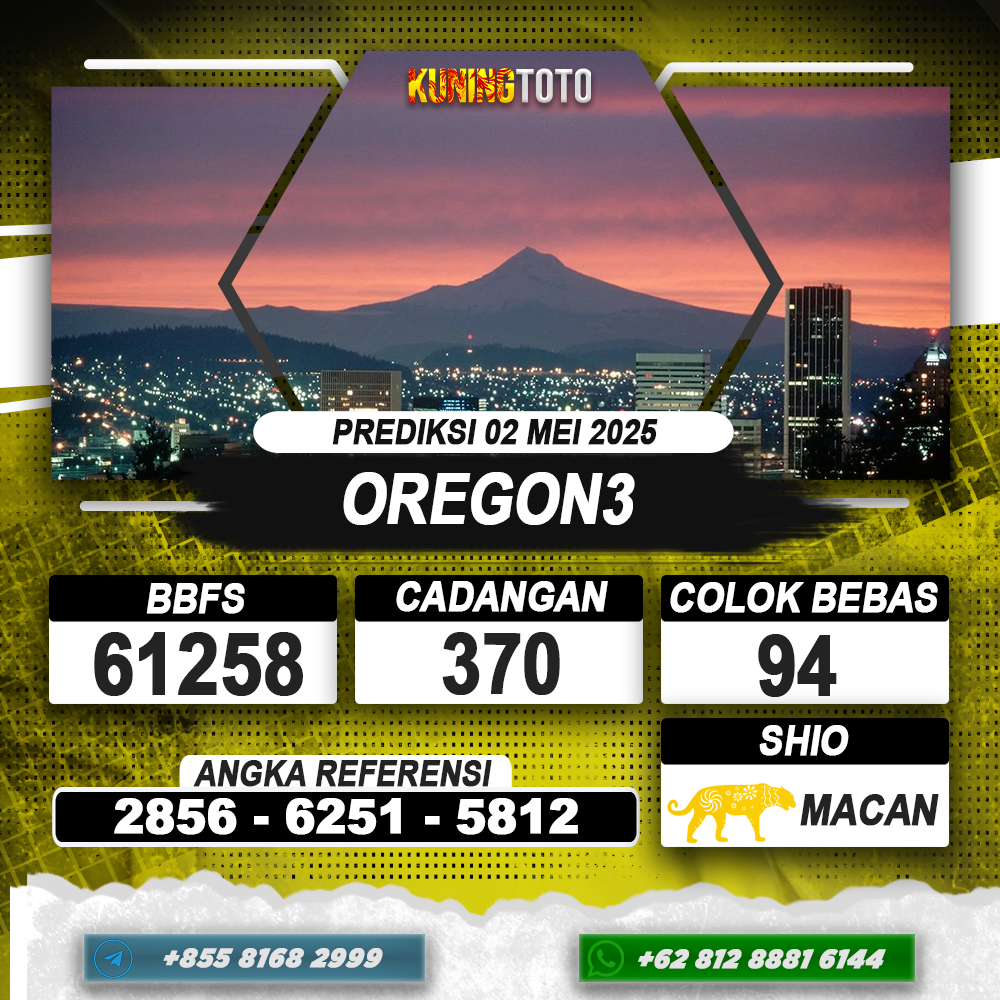 PREDIKSI OREGON3 02 MEI 2025 | PREDIKSI TOGEL KUNINGTOTO