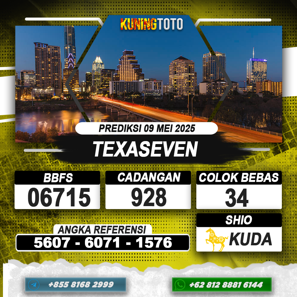 PREDIKSI TEXASEVEN 09 MEI 2025 | PREDIKSI TOGEL KUNINGTOTO