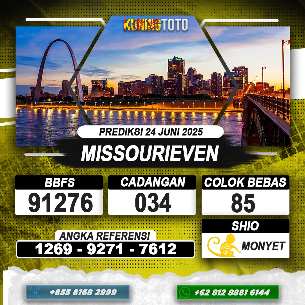 PREDIKSI MISSOURIEVEN 24 JUNI 2025 | PREDIKSI TOGEL KUNINGTOTO