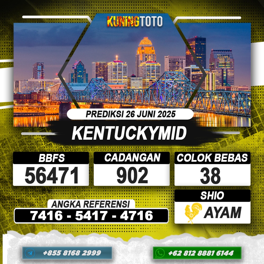 PREDIKSI KENTUCKYMID 26 JUNI 2025 | PREDIKSI TOGEL KUNINGTOTO