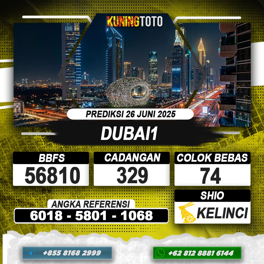 PREDIKSI DUBAI1 26 JUNI 2025 | PREDIKSI TOGEL KUNINGTOTO