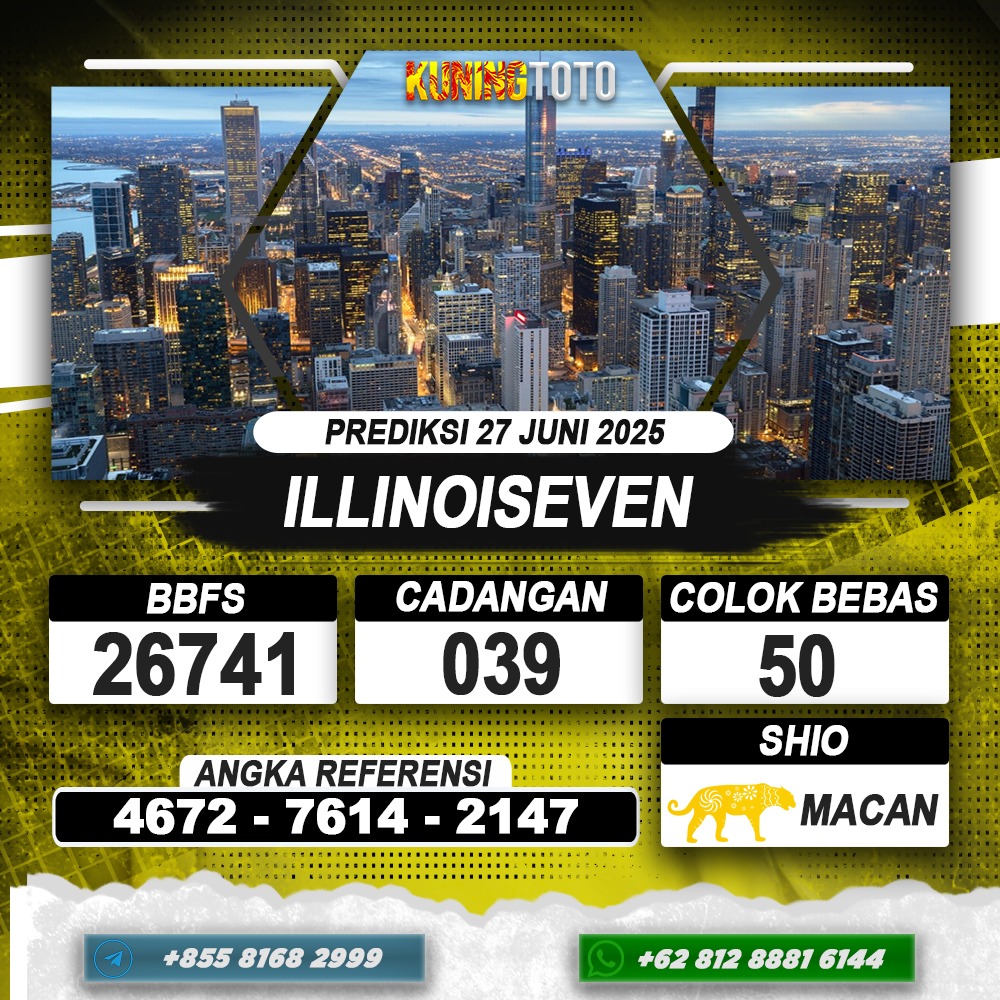 PREDIKSI ILLINOISEVEN 27 JUNI 2025 | PREDIKSI TOGEL KUNINGTOTO