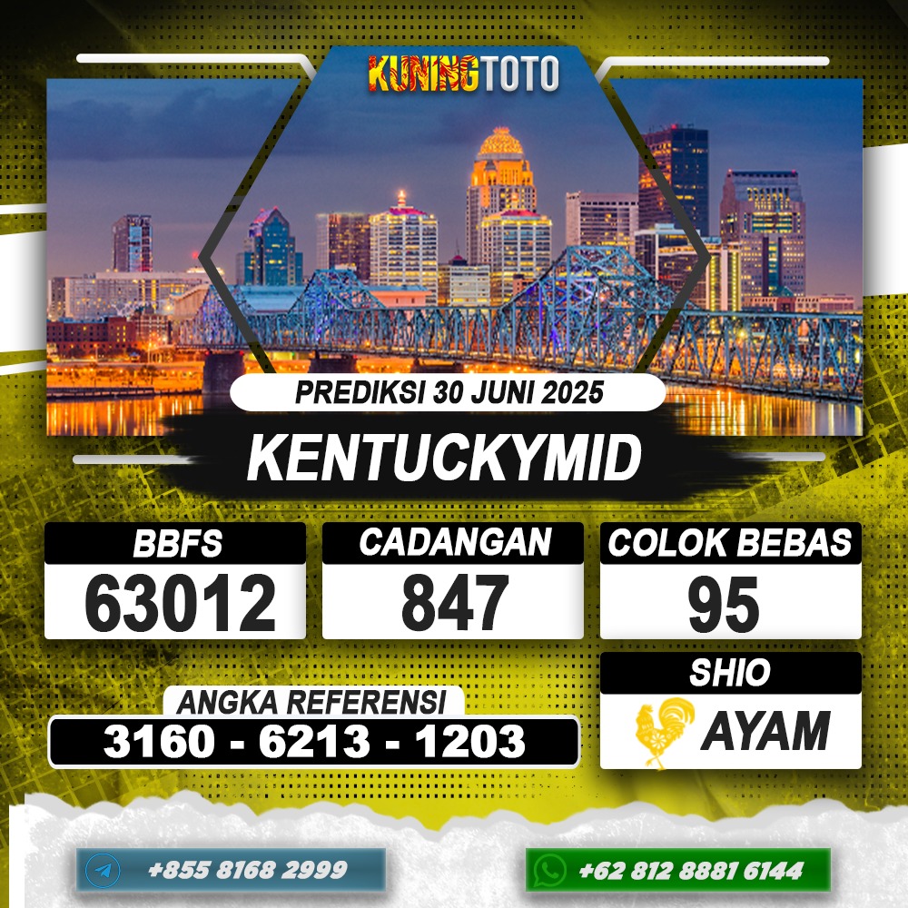 PREDIKSI KENTUCKYMID 30 JUNI 2025 | PREDIKSI TOGEL KUNINGTOTO