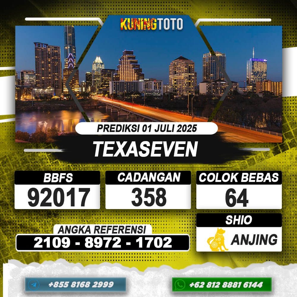 PREDIKSI TEXASEVEN 01 JULI 2025 | PREDIKSI TOGEL KUNINGTOTO