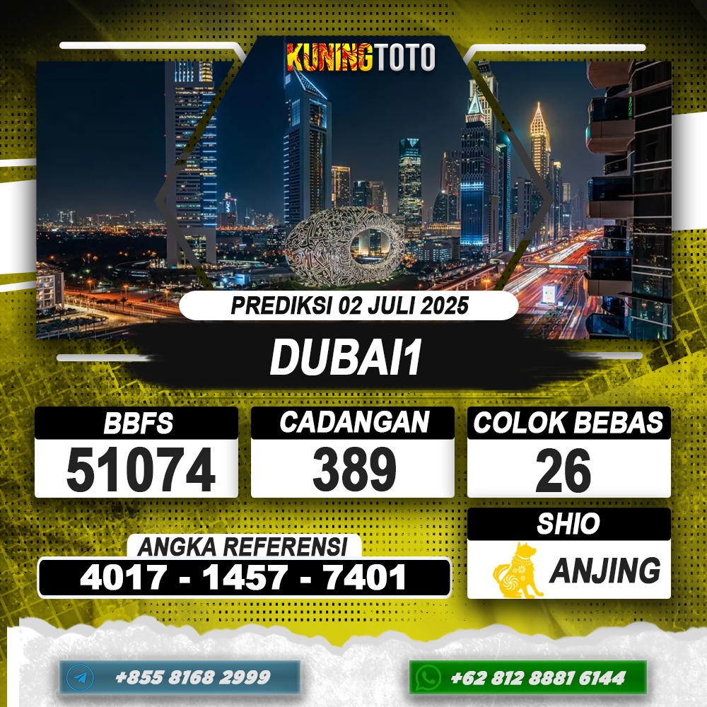 PREDIKSI DUBAI 1 02 JULI 2025 | PREDIKSI TOGEL KUNINGTOTO
