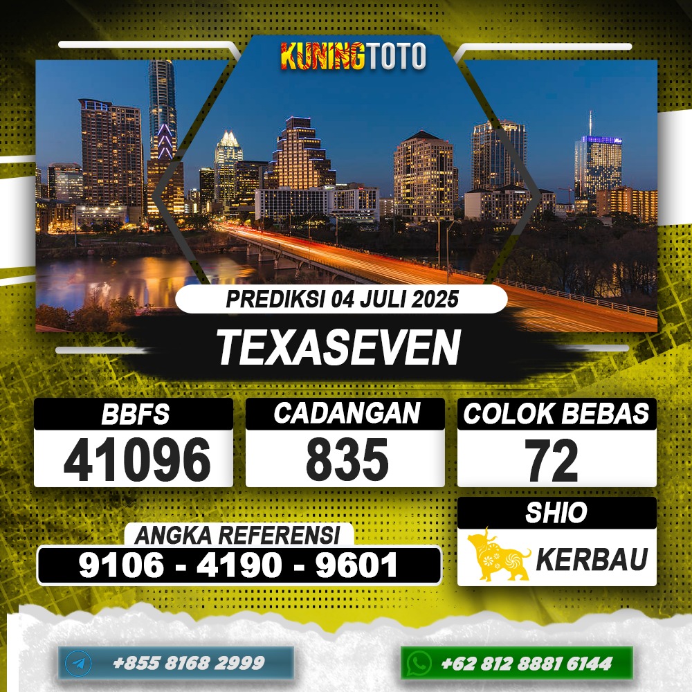 PREDIKSI TEXASEVEN 04 JULI 2025 | PREDIKSI TOGEL KUNINGTOTO