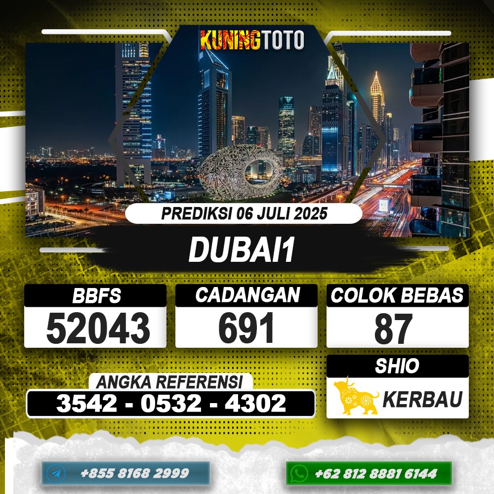 PREDIKSI DUBAI 1 06 JULI 2025 | PREDIKSI TOGEL KUNINGTOTO
