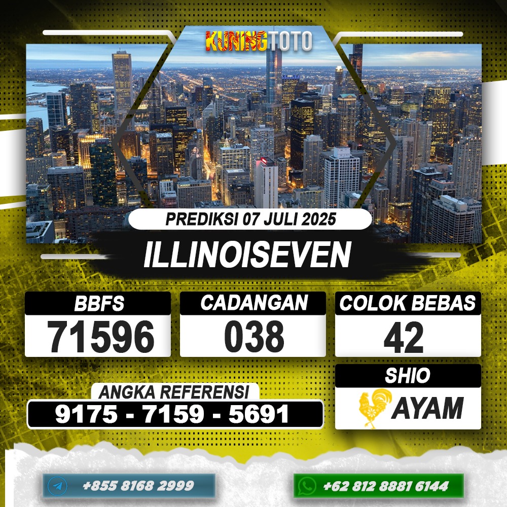 PREDIKSI ILLINOISEVEN 07 JULI 2025 | PREDIKSI TOGEL KUNINGTOTO