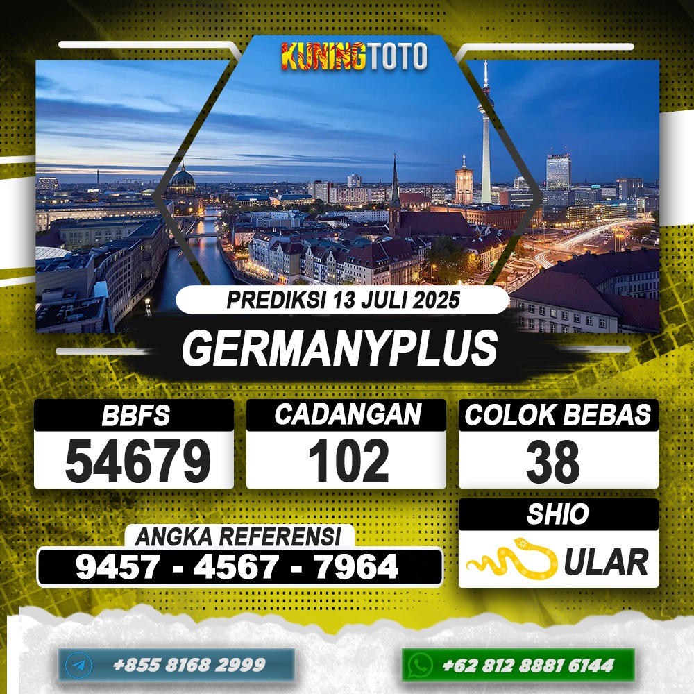 PREDIKSI GERMANYPLUS 13 JULI 2025 | PREDIKSI TOGEL KUNINGTOTO