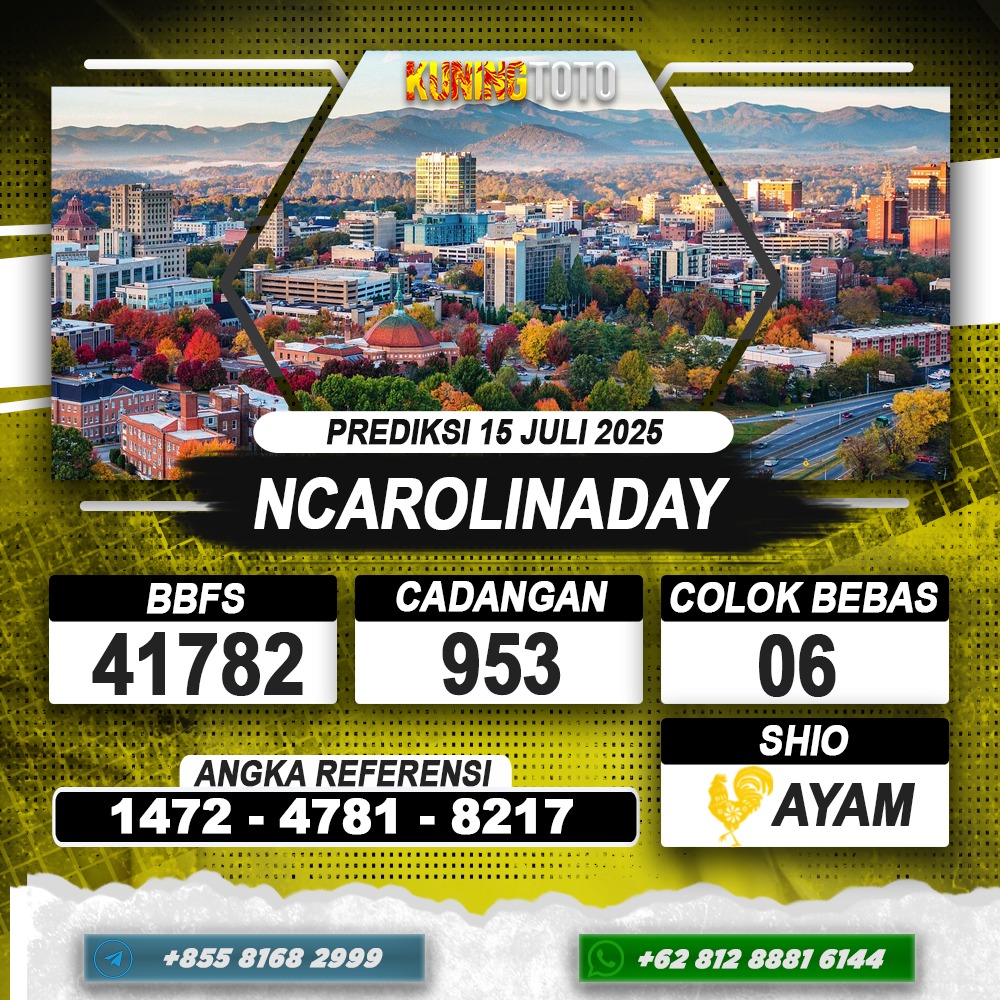 PREDIKSI NCAROLINADAY 15 JULI 2025 | PREDIKSI TOGEL KUNINGTOTO