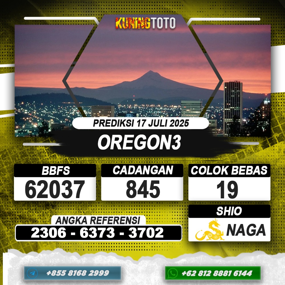 PREDIKSI OREGON3 17 JUNI 2025 | PREDIKSI TOGEL KUNINGTOTO